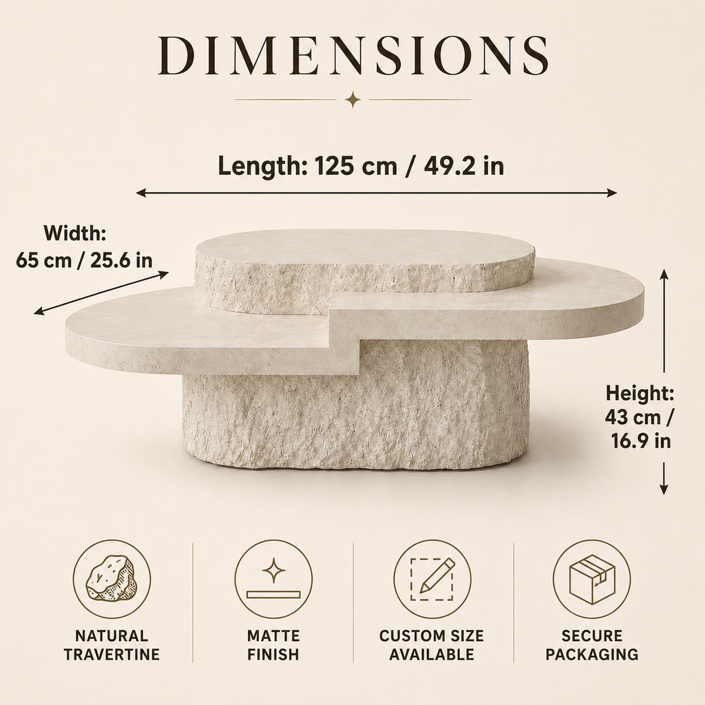 Layered Travertine Coffee Table