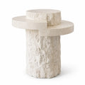 Layered Travertine Side Table