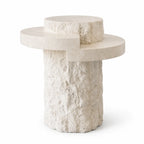 Layered Travertine Side Table