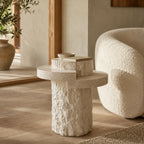 Layered Travertine Side Table