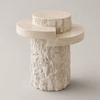 Layered Travertine Side Table