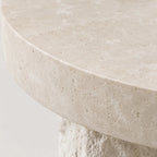 Layered Travertine Side Table