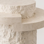 Layered Travertine Side Table