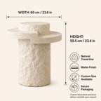 Layered Travertine Side Table