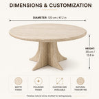 Round Travertine Coffee Table with Sculptural Base