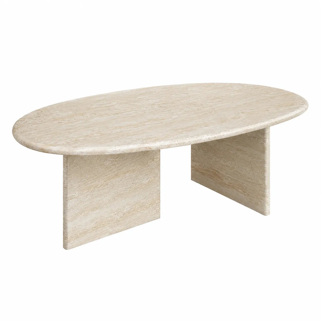 Organic White Travertine Coffee Table