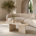Organic White Travertine Coffee Table