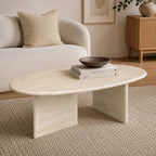 Organic White Travertine Coffee Table