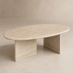 Organic White Travertine Coffee Table