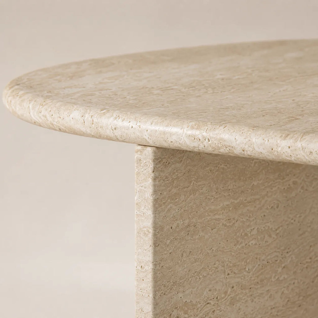 Organic White Travertine Coffee Table