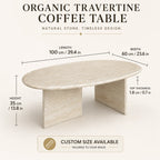Organic White Travertine Coffee Table