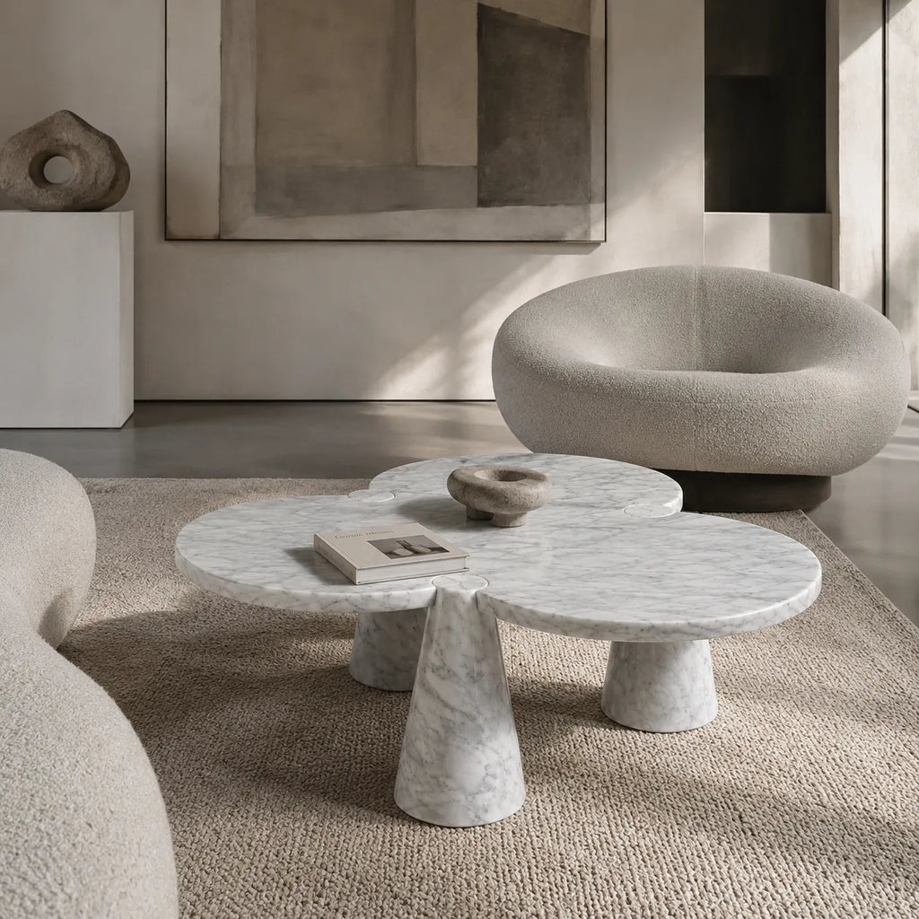 Carrara Marble Clover Coffee Table