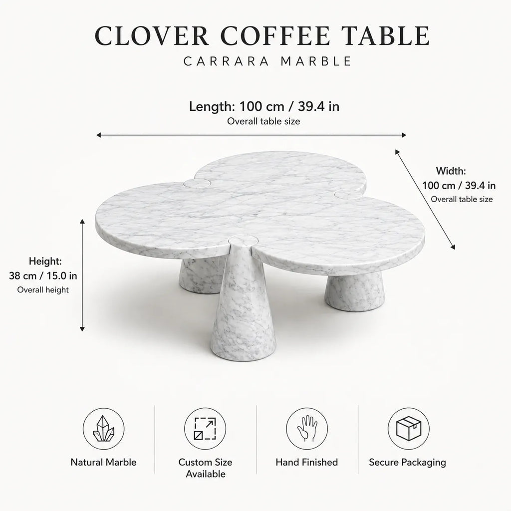 Carrara Marble Clover Coffee Table