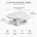 Carrara Marble Clover Coffee Table