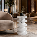 Sculptural Marble Pedestal Side Table