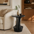 Black Marble Hourglass Side Table