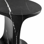 Black Marble Hourglass Side Table