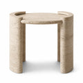 Sculptural Travertine Side Table