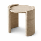 Sculptural Travertine Side Table