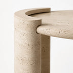 Sculptural Travertine Side Table