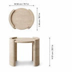 Sculptural Travertine Side Table