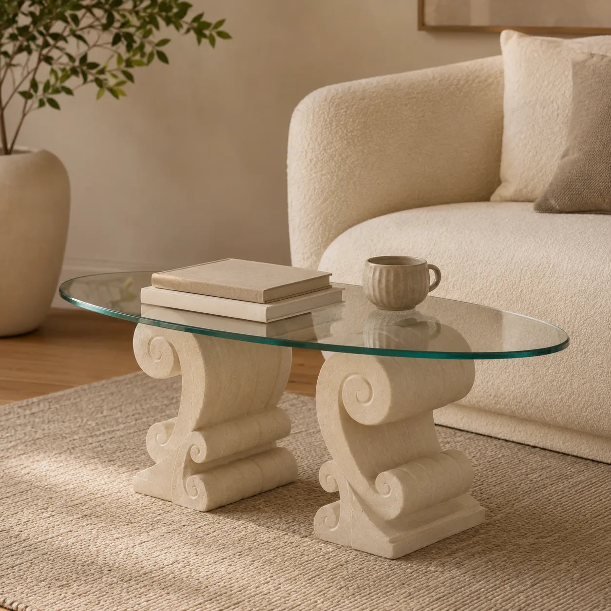 Sculptural Glass Coffee Table