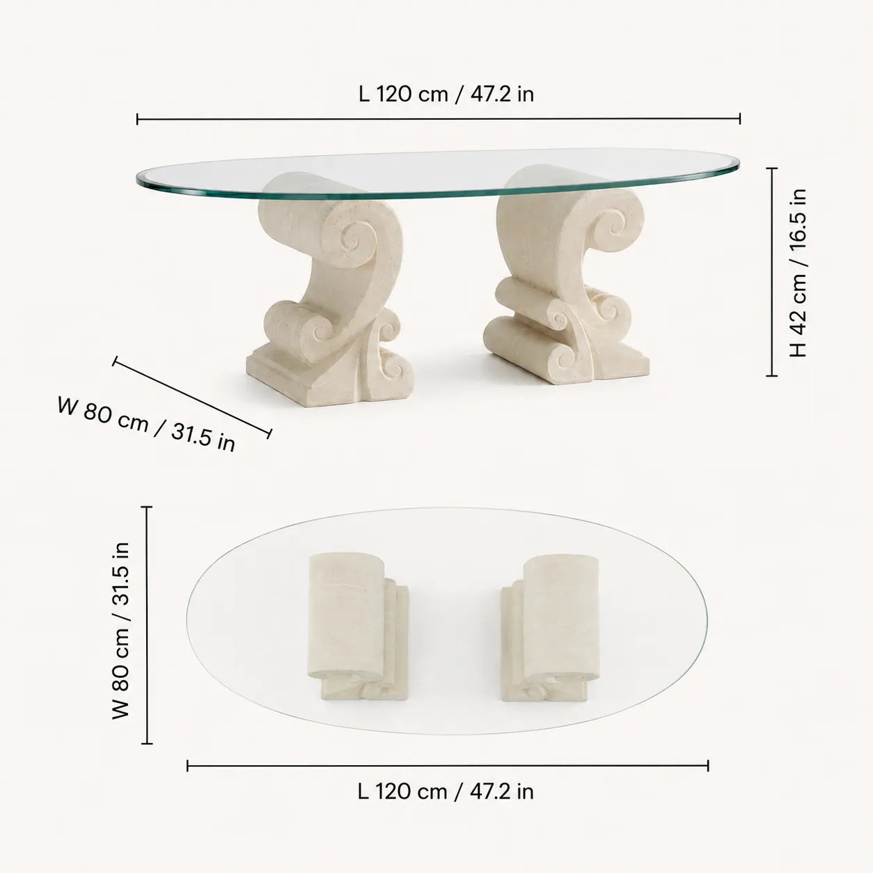 Sculptural Glass Coffee Table