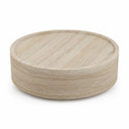 Round Travertine Drum Coffee Table