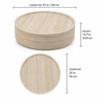 Round Travertine Drum Coffee Table