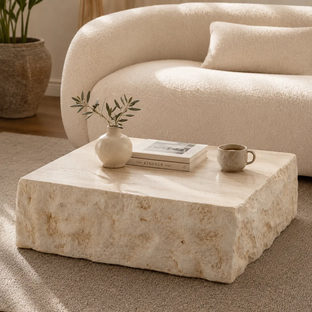 Organic Stone Block Coffee Table