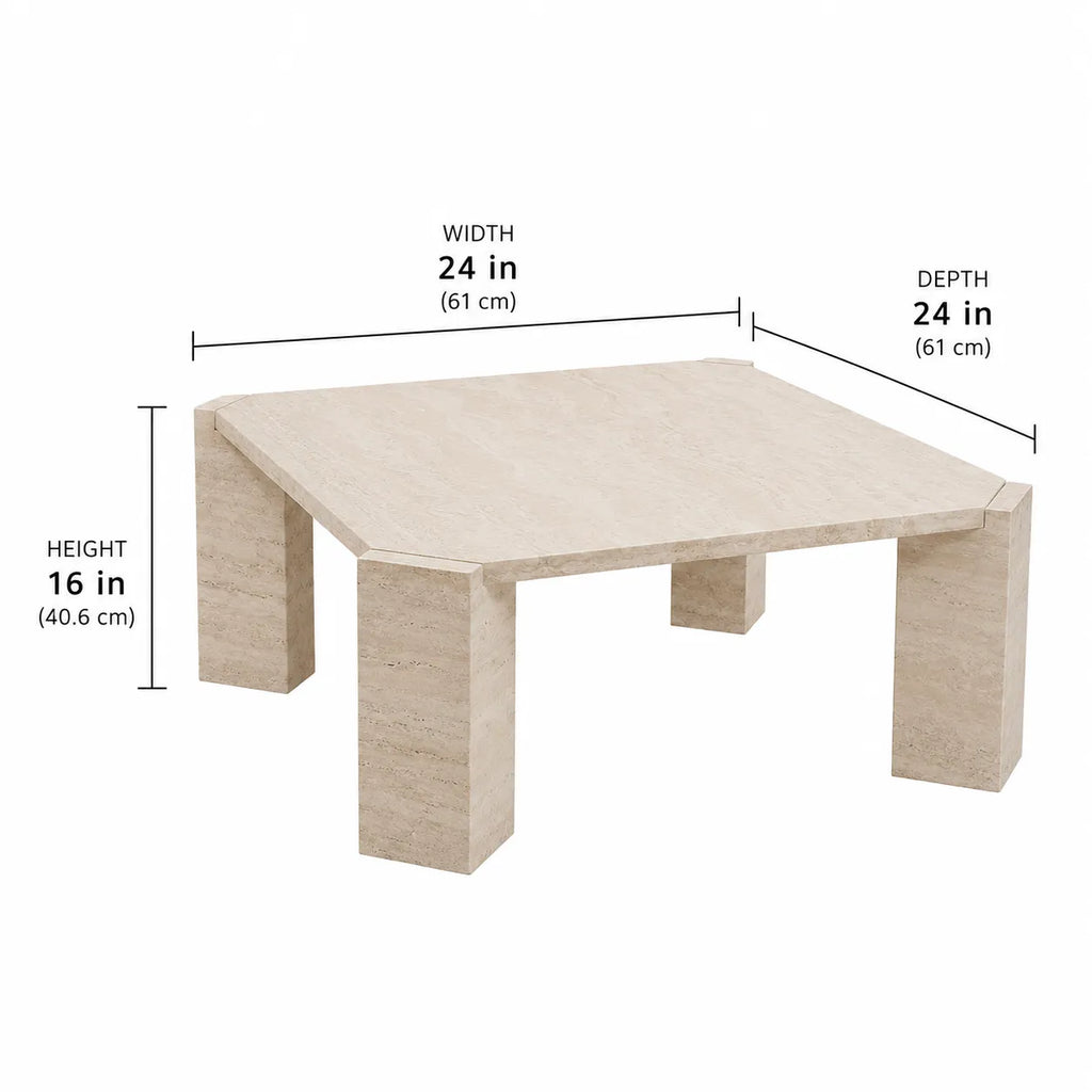 Square Travertine Coffee Table