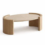 Oval Travertine Coffee Table