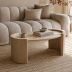 Oval Travertine Coffee Table