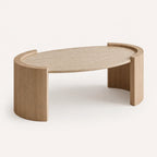 Oval Travertine Coffee Table