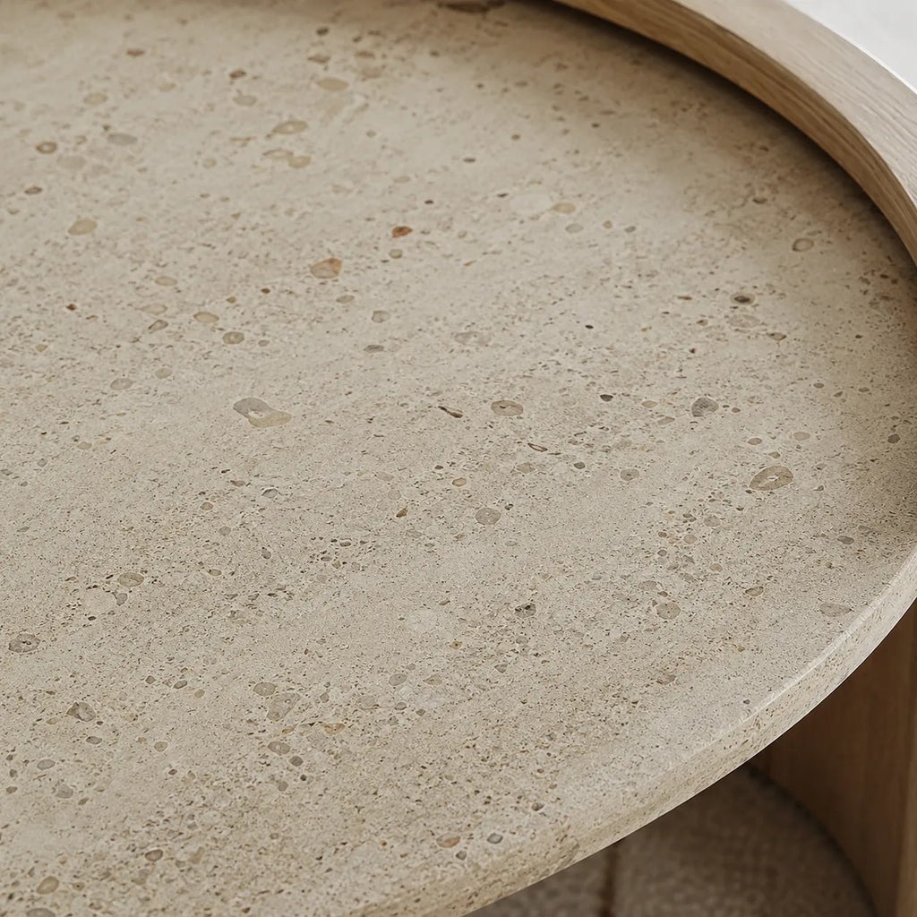 Oval Travertine Coffee Table