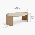 Oval Travertine Coffee Table