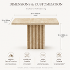 Travertine Fluted Side Table