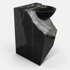Black Marquina Marble Pedestal Sink