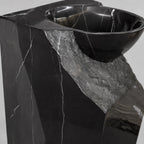 Black Marquina Marble Pedestal Sink
