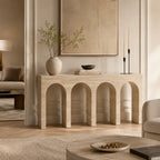 Travertine Arch Console Table