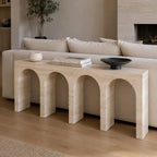 Travertine Arch Console Table