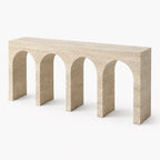 Travertine Arch Console Table