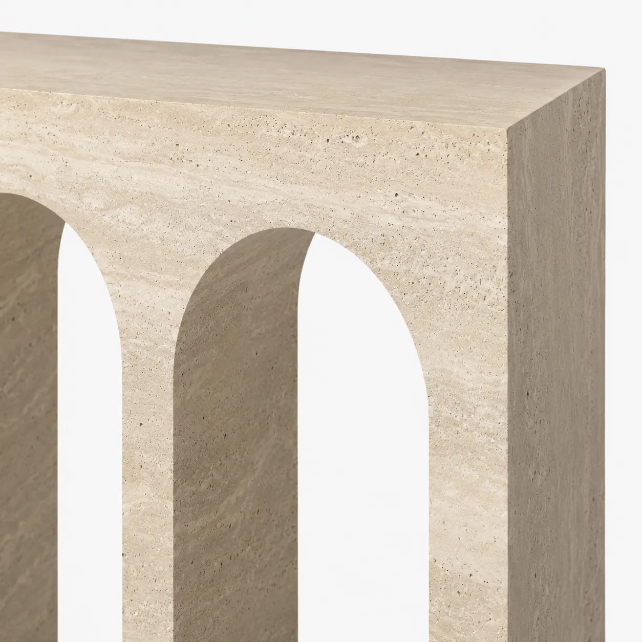 Travertine Arch Console Table