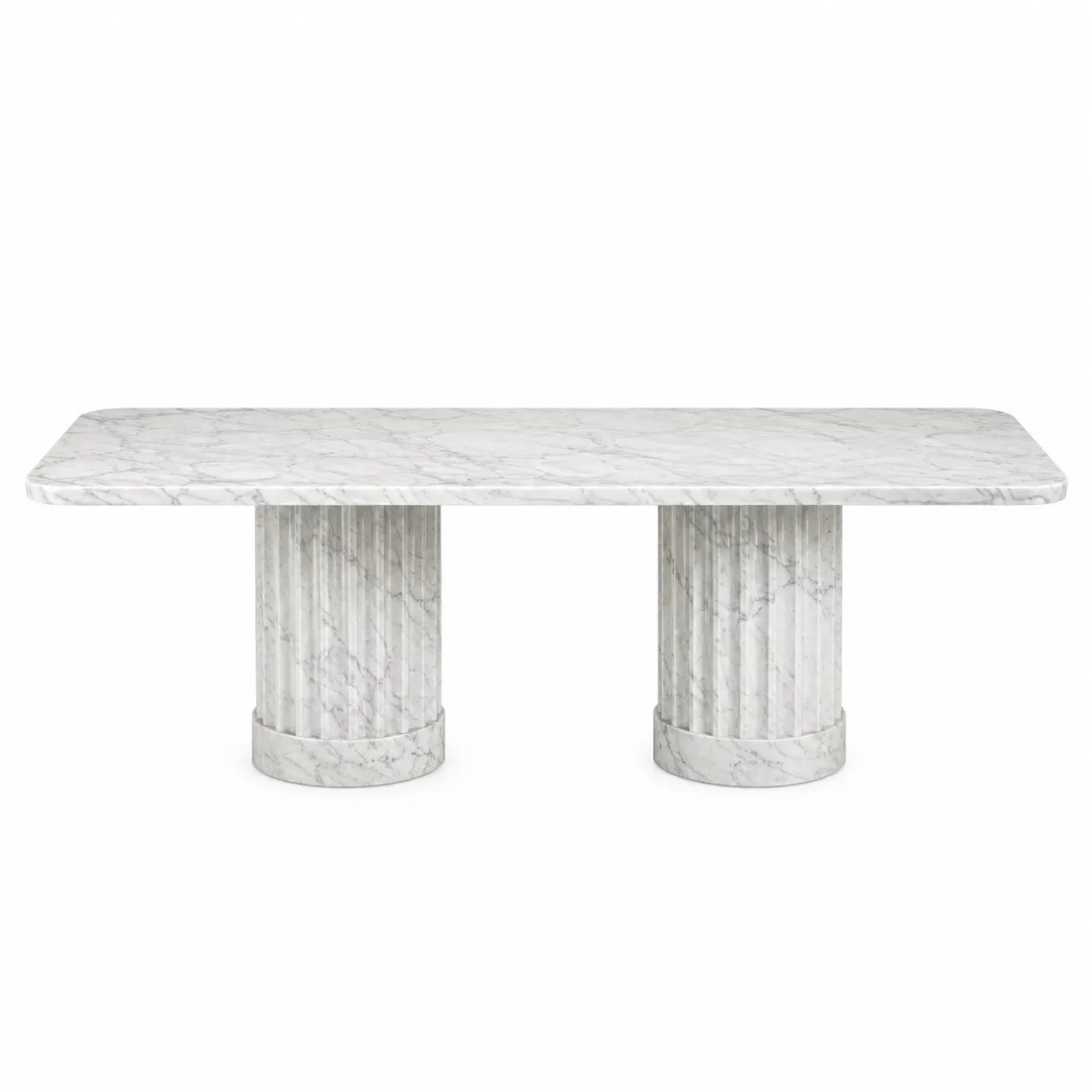 Carrara White Marble Dining Table