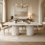 Carrara White Marble Dining Table