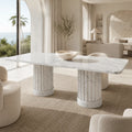 Carrara White Marble Dining Table