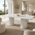 Carrara White Marble Dining Table