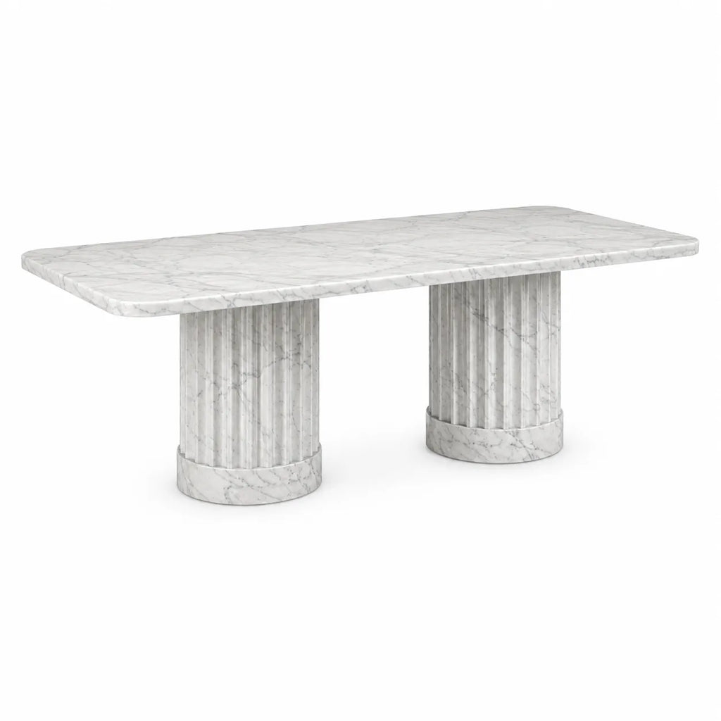 Carrara White Marble Dining Table