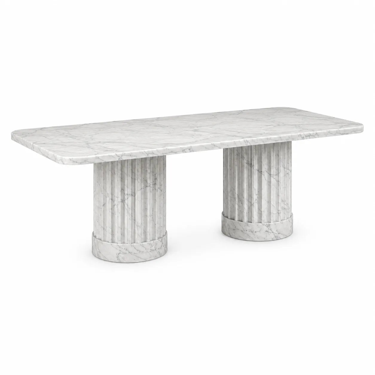 Carrara White Marble Dining Table