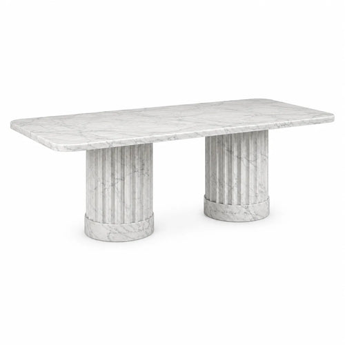 Carrara White Marble Dining Table
